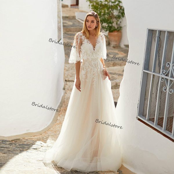 princess light champagne boho wedding dresses 2021 cape lace beach gothic wedding gown v neck backless bridal wear robe de mariee cheap, White
princess light champagne boho wedding dresses 2021 cape lace beach gothic wedding gown v neck backless bridal wear robe de mariee cheap, White