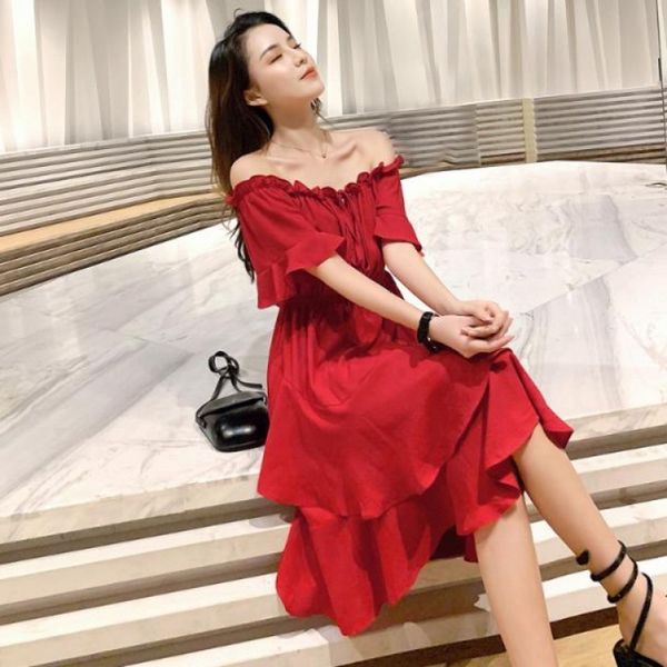 2021 new dressed in summer vacations a word irregular flounches elegant dress bohemia female red at height of the knee tyfc, Black;gray
2021 new dressed in summer vacations a word irregular flounches elegant dress bohemia female red at height of the knee tyfc, Black;gray
