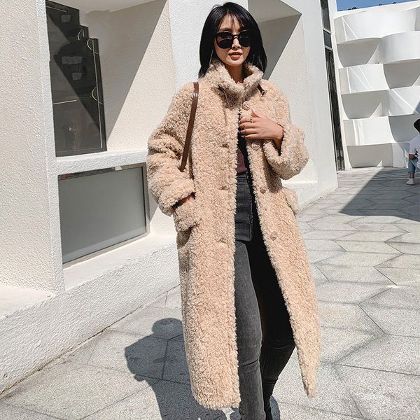 ptslan 2020 women's genuine shearing coat winter new fashion medium style female natural wool outerwear warm good lj201204, Black
ptslan 2020 women's genuine shearing coat winter new fashion medium style female natural wool outerwear warm good lj201204, Black