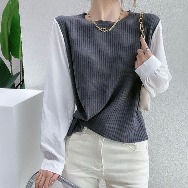 korean version sweater round neck splicing stripe button casual all-match fashion autumn winter long sleeve sweater1, White;black
korean version sweater round neck splicing stripe button casual all-match fashion autumn winter long sleeve sweater1, White;black