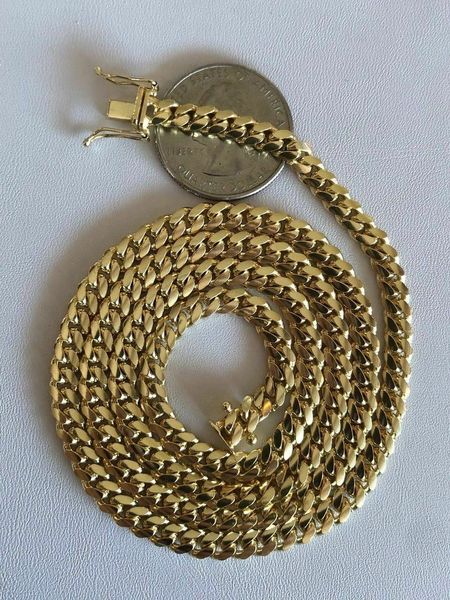 men's solid 14k yellow gold plated miami cuban link chain 6mm necklace 24", Silver
men's solid 14k yellow gold plated miami cuban link chain 6mm necklace 24", Silver