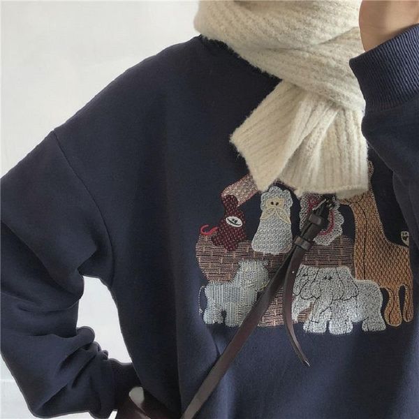 animal cartoon winter embroidery outdoor pullover long women warm kawaii hoodies vintage oversized sleeve sweatshirts igvvx, Black
animal cartoon winter embroidery outdoor pullover long women warm kawaii hoodies vintage oversized sleeve sweatshirts igvvx, Black