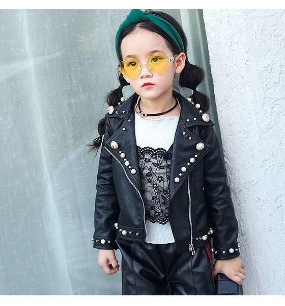 spring and autumn children's clothing girls pearl leather pu leather children's british shirt zip-up jacket 201125, Blue;gray
spring and autumn children's clothing girls pearl leather pu leather children's british shirt zip-up jacket 201125, Blue;gray