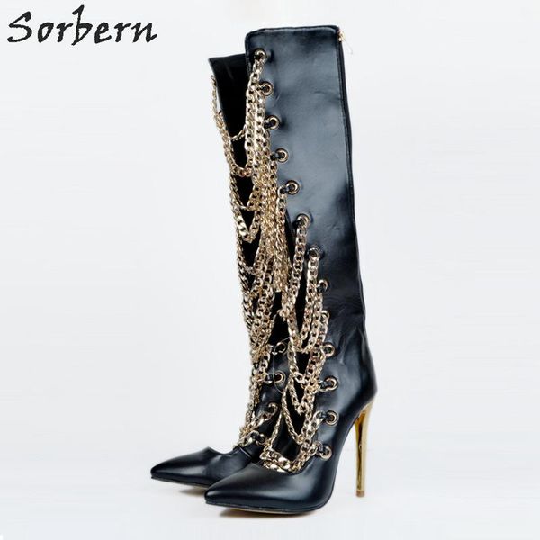 fashion black women boots chain botas de mujer 2020 high thin heels pu ladies party boots zipper pointed toe chaussure femme
fashion black women boots chain botas de mujer 2020 high thin heels pu ladies party boots zipper pointed toe chaussure femme