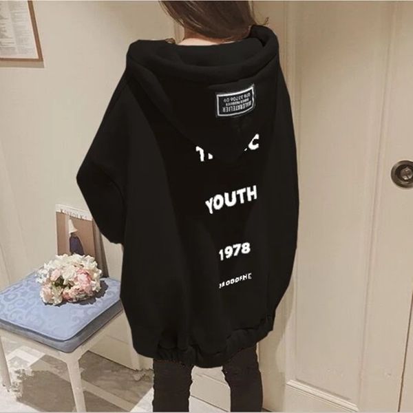 sports cardigan autumn and winter coat female student zipper coat zippersweater zipperplus velvet sweater female hooded mid-length loose kor, Black
sports cardigan autumn and winter coat female student zipper coat zippersweater zipperplus velvet sweater female hooded mid-length loose kor, Black