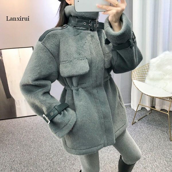 women's fur & faux autumn winter fashion coat female casual loose jacket ladies thick warm outerwear elegant overcoats, Black
women's fur & faux autumn winter fashion coat female casual loose jacket ladies thick warm outerwear elegant overcoats, Black