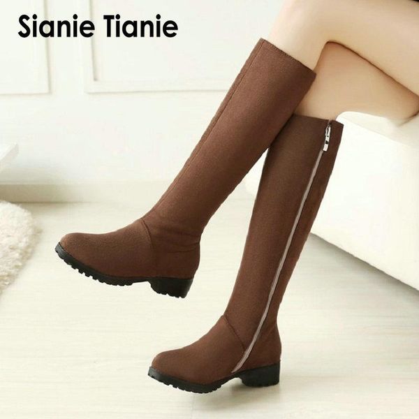 boots sianie tianie 2021 winter flock round toe chunky med heels woman solid plain color women knee high big size 34-48, Black
boots sianie tianie 2021 winter flock round toe chunky med heels woman solid plain color women knee high big size 34-48, Black