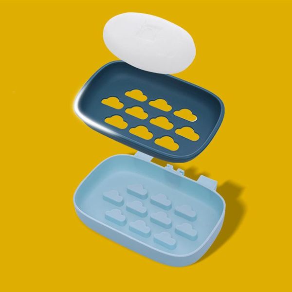 self-adhesive double layer soap holder no drilling wall-mounted soap dish tray sponge clouds drain rack bathroom accessories q bbyrvw 
self-adhesive double layer soap holder no drilling wall-mounted soap dish tray sponge clouds drain rack bathroom accessories q bbyrvw