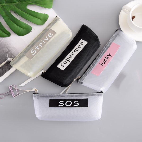 trousse de maquillage transparent letter print durable nylon bag mesh large capacity clear zipper women beauty makeup pencil bag
trousse de maquillage transparent letter print durable nylon bag mesh large capacity clear zipper women beauty makeup pencil bag