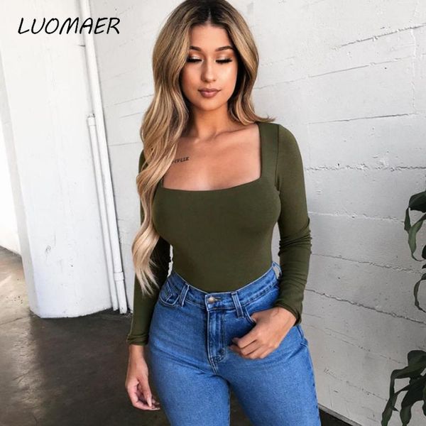 luomaer bodycon bodysuit long sleeve square neck sheath open crotch basic white black red overalls women body top, Black;white
luomaer bodycon bodysuit long sleeve square neck sheath open crotch basic white black red overalls women body top, Black;white