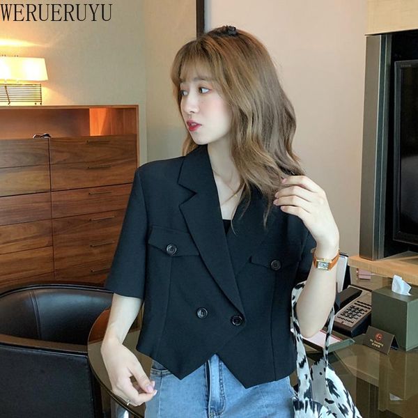 women's suits & blazers werueruyu short sleeve thin small suit jacket female summer korean fashion style casual professional, White;black
women's suits & blazers werueruyu short sleeve thin small suit jacket female summer korean fashion style casual professional, White;black