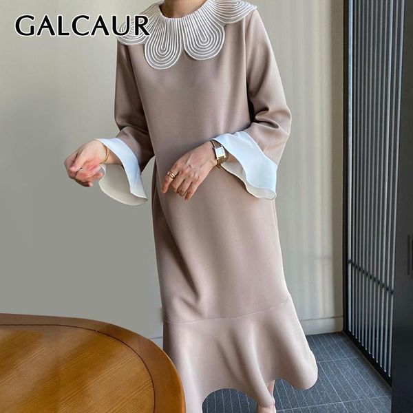 galcaur patchwork elegant dress for women o neck flare sleeve oversized casual loose dresses female 2020 autumn new clothing, Black;gray
galcaur patchwork elegant dress for women o neck flare sleeve oversized casual loose dresses female 2020 autumn new clothing, Black;gray