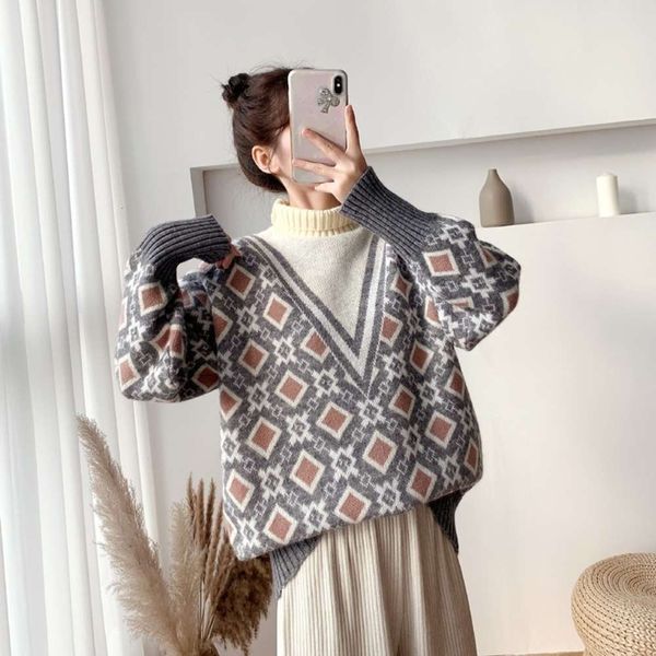 fashion pullover 2020 sweater autumn and winter drs pregnant women diamond high neck short knitwear breast-feeding top, White
fashion pullover 2020 sweater autumn and winter drs pregnant women diamond high neck short knitwear breast-feeding top, White