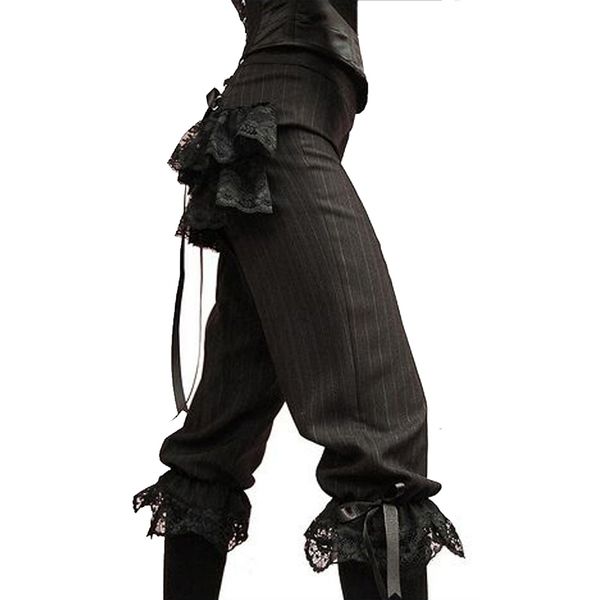women medieval vintage pants half length trousers high waist lace splice lace-up striped retro ladies summer cool gothic pants y200418, Black;white
women medieval vintage pants half length trousers high waist lace splice lace-up striped retro ladies summer cool gothic pants y200418, Black;white