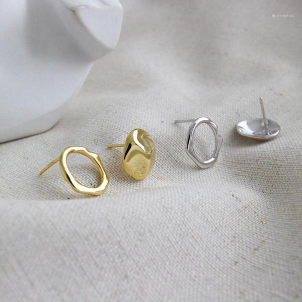 925 sterling silver irregular round circle stud single earring jewelry a13961, Golden;silver
925 sterling silver irregular round circle stud single earring jewelry a13961, Golden;silver