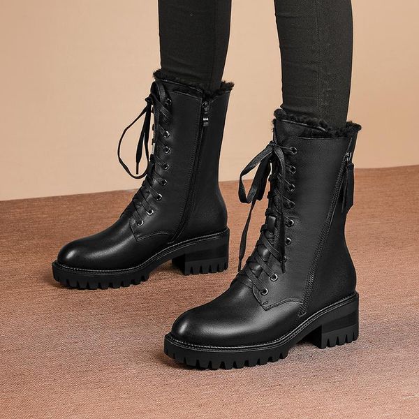 boots women ankle leather cowhide upper+wool lining warm vintage snow russian winter shoes, Black
boots women ankle leather cowhide upper+wool lining warm vintage snow russian winter shoes, Black