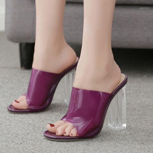 women yellow slippers pvc purple crystal square heel transparent clear high heels summer slippers sandals pumps size 421, Black
women yellow slippers pvc purple crystal square heel transparent clear high heels summer slippers sandals pumps size 421, Black