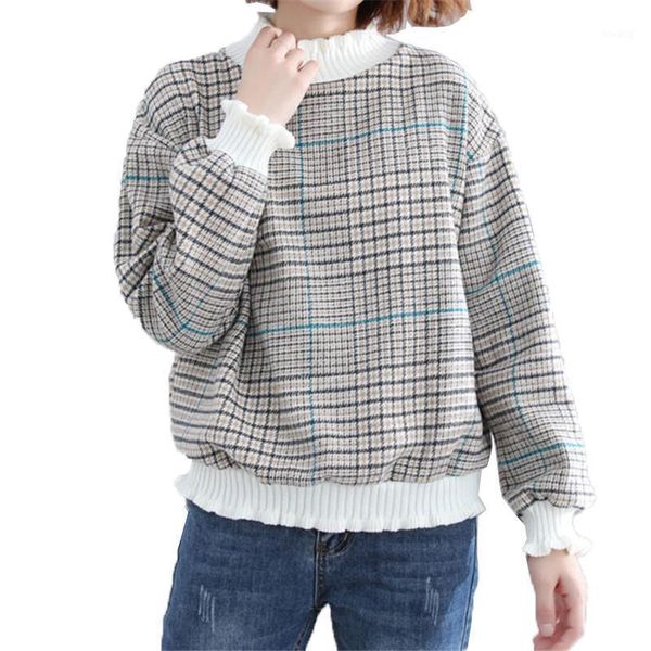 turtleneck knitted sweaters pullover 2020 autumn winter new loose fashion large size plaid thick wild sweater coat female b81, White;black
turtleneck knitted sweaters pullover 2020 autumn winter new loose fashion large size plaid thick wild sweater coat female b81, White;black