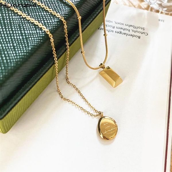 huanzhi 2020 titanium steel metal irregular gold rectangular oval coin letter pendant clavicle chain necklace for women jewelry, Silver
huanzhi 2020 titanium steel metal irregular gold rectangular oval coin letter pendant clavicle chain necklace for women jewelry, Silver