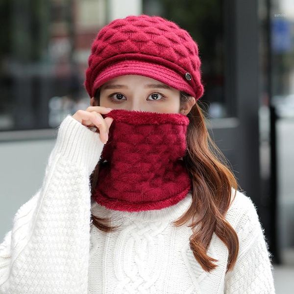 women winter 2pcs set visor brim chunky knit beanie hat plush lined circle scarf x7ya1, Blue;gray
women winter 2pcs set visor brim chunky knit beanie hat plush lined circle scarf x7ya1, Blue;gray