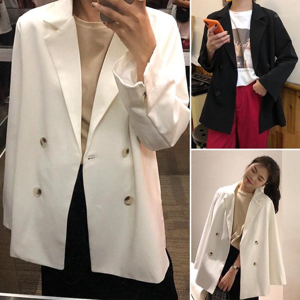 1pc womens jacket summer new fashion womens blazer wild of the versatile double-dreasted mid-length office lady blazer, White;black
1pc womens jacket summer new fashion womens blazer wild of the versatile double-dreasted mid-length office lady blazer, White;black