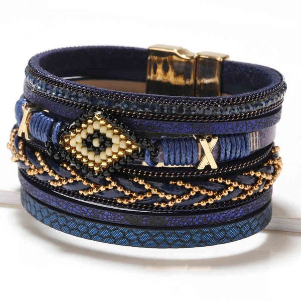 bangle charm bracelets bohemian style jewelry eyes rice beads hand woven leather bracelet women's simple, Golden;silver
bangle charm bracelets bohemian style jewelry eyes rice beads hand woven leather bracelet women's simple, Golden;silver