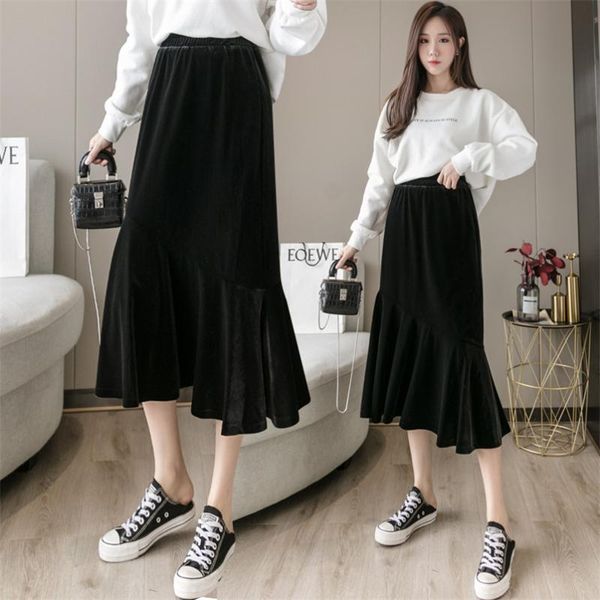 skirts 2021 autumn winter women velvet trumpet skirt elegant high waist long vintage office ladies basic plus size m-7xl, Black
skirts 2021 autumn winter women velvet trumpet skirt elegant high waist long vintage office ladies basic plus size m-7xl, Black