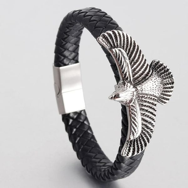 leather rope eagle bracelet leather bracelet woven hand ornament men's jewelry, Golden;silver
leather rope eagle bracelet leather bracelet woven hand ornament men's jewelry, Golden;silver