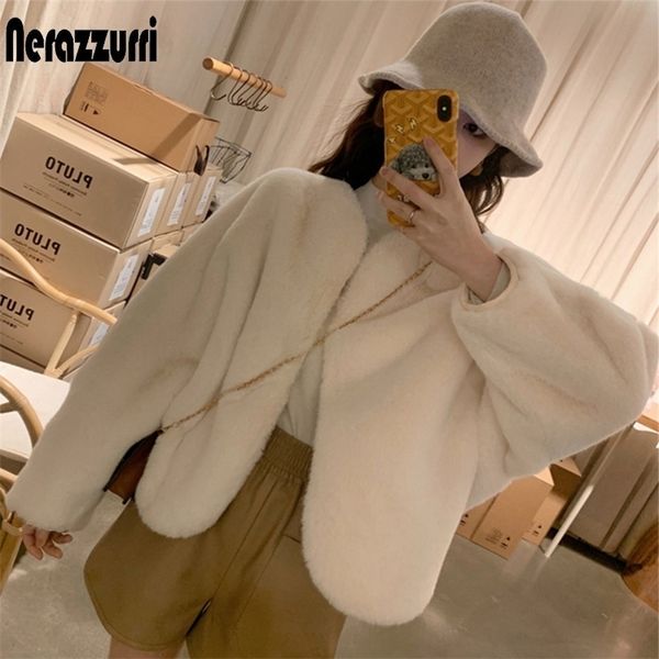 nerazzurri autumn short light oversized faux fur jacket women raglan sleeve white black plus size furry jackets for women 201029
nerazzurri autumn short light oversized faux fur jacket women raglan sleeve white black plus size furry jackets for women 201029