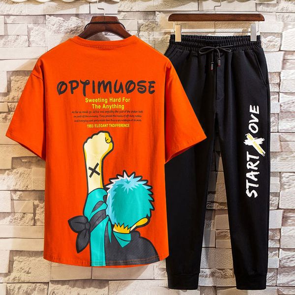 men's set 5 colors hip-hop streetwear 2020 new t-shirt and ankle-length pant outwear cartoon two piece set casual clothes 1022, Gray
men's set 5 colors hip-hop streetwear 2020 new t-shirt and ankle-length pant outwear cartoon two piece set casual clothes 1022, Gray