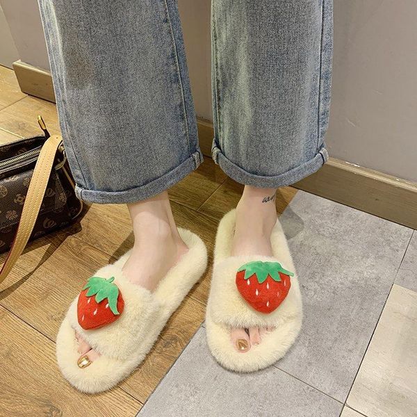 slippers faux fur winter warm slides women shoes woman fashion strawberry female plus size, Black
slippers faux fur winter warm slides women shoes woman fashion strawberry female plus size, Black
