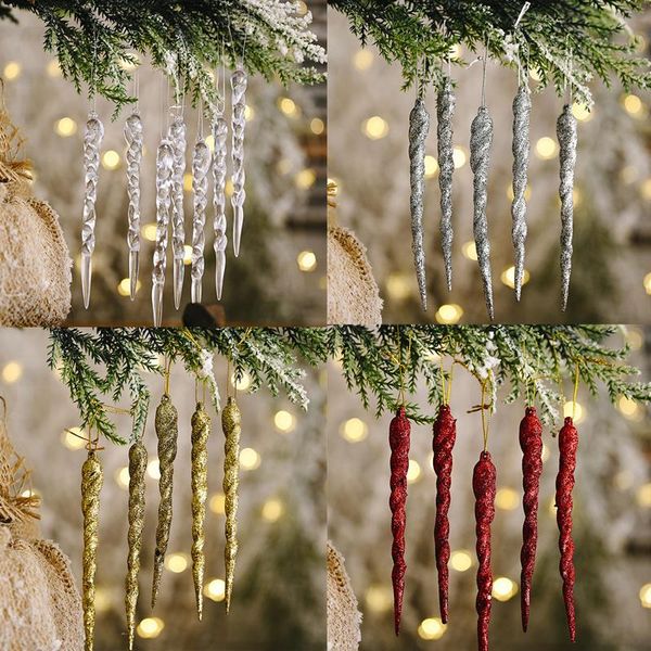 5pcs/set creative clear gold silver icicle pendant christmas tree hanging ornament diy christmas winter party home deco supplies
5pcs/set creative clear gold silver icicle pendant christmas tree hanging ornament diy christmas winter party home deco supplies