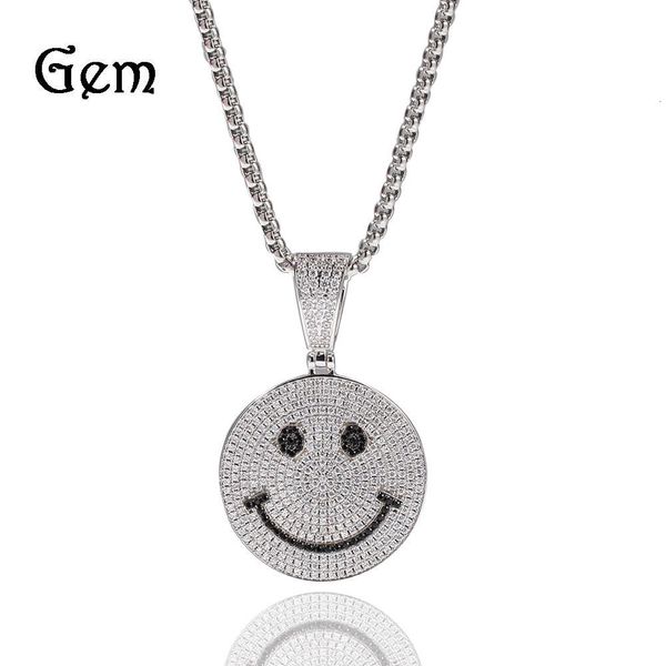 classic cartoon smile expression pendant necklace copper zircon silver hip hop fashion jewelry
classic cartoon smile expression pendant necklace copper zircon silver hip hop fashion jewelry