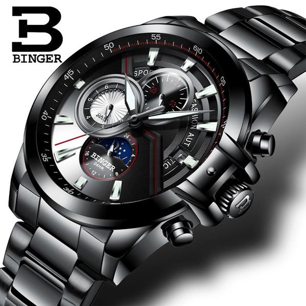 wristwatches switzerland binger multifunction automatic watch men mechanical calendar luminous waterproof watches mems, Slivery;brown
wristwatches switzerland binger multifunction automatic watch men mechanical calendar luminous waterproof watches mems, Slivery;brown