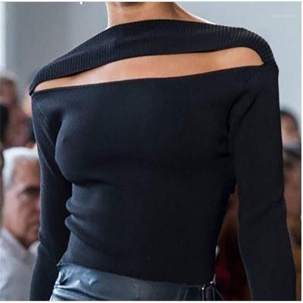 women's sweaters 2021 fashion pullovers women's slash neck pure color hollow long sleeve sweater casual slim kniting, White;black
women's sweaters 2021 fashion pullovers women's slash neck pure color hollow long sleeve sweater casual slim kniting, White;black
