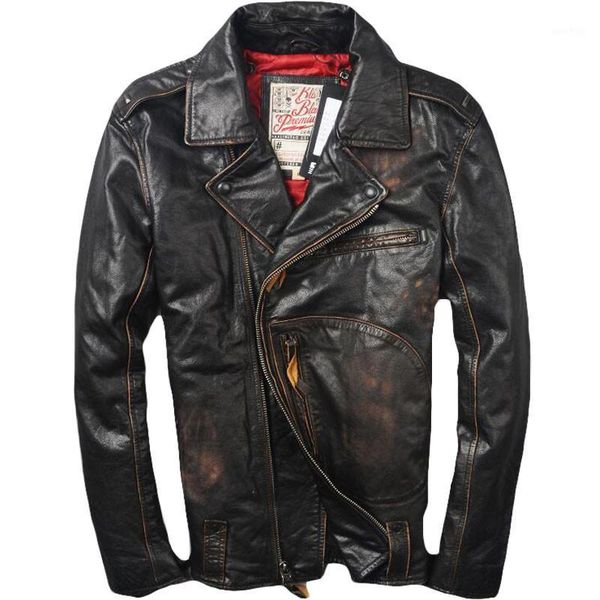 2019 vintage black men's biker leather jacket diagonal zipper plus size xxxl genuine cowhide motorcyclist jacket
2019 vintage black men's biker leather jacket diagonal zipper plus size xxxl genuine cowhide motorcyclist jacket