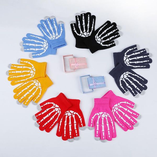 five fingers gloves lnrrabc boy' fluorescent skeleton skull winter mittens full without finger knitted cool halloween men autumn 2021, Blue;gray
five fingers gloves lnrrabc boy' fluorescent skeleton skull winter mittens full without finger knitted cool halloween men autumn 2021, Blue;gray