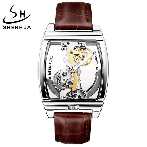 shenhua turbillon mens watches luxury automatic mechanical wristwatch genuine leather belt transparent skeleton male gold clock, Slivery;brown
shenhua turbillon mens watches luxury automatic mechanical wristwatch genuine leather belt transparent skeleton male gold clock, Slivery;brown