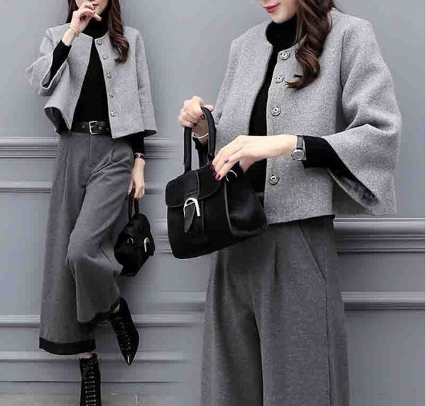 iyovj s new women's autumn and winter large size two-piece suit coatwide leg short coat pants woolen short coat wide leg pants casual f, Gray
iyovj s new women's autumn and winter large size two-piece suit coatwide leg short coat pants woolen short coat wide leg pants casual f, Gray
