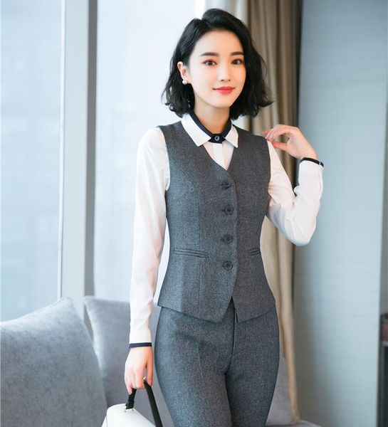 formal women waistcoat & vest grey office uniform designs style ladies work wear business clothes, Black;white
formal women waistcoat & vest grey office uniform designs style ladies work wear business clothes, Black;white