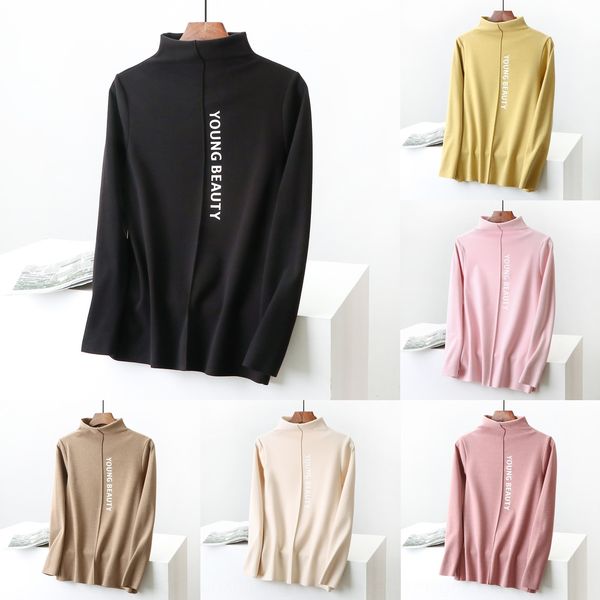 autumn and winter new half high collar long sleeve bottoming shirt korean printed letter coat versatile t-shirt derong warm warm qgc, White
autumn and winter new half high collar long sleeve bottoming shirt korean printed letter coat versatile t-shirt derong warm warm qgc, White