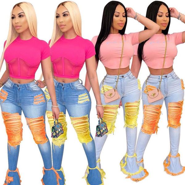 2020 wholesale summer ladies casual hole destroyed pants ripped jeans women 
2020 wholesale summer ladies casual hole destroyed pants ripped jeans women