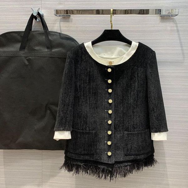 qualtiy three quarter coat 2020 early autumn women's new arrival french single-breasted tassel detachable velvet jackets1, Black;brown
qualtiy three quarter coat 2020 early autumn women's new arrival french single-breasted tassel detachable velvet jackets1, Black;brown