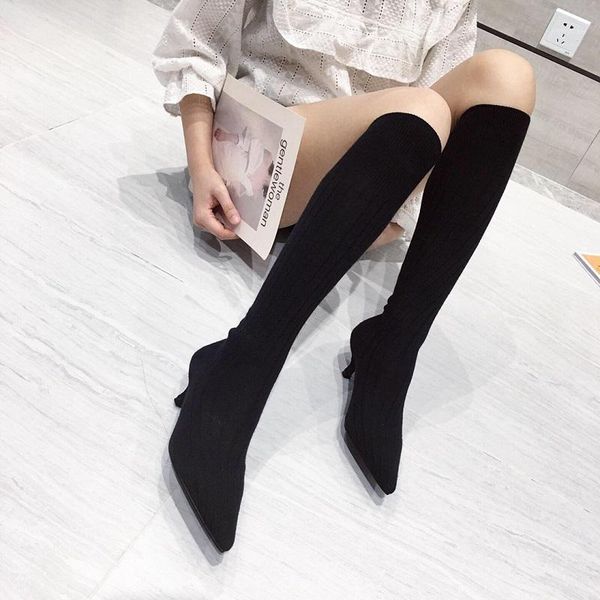 knitting women knee high boots autumn winter pointed toe low heels ladies shoes black elastic sock long boots zapatos mujer1
knitting women knee high boots autumn winter pointed toe low heels ladies shoes black elastic sock long boots zapatos mujer1