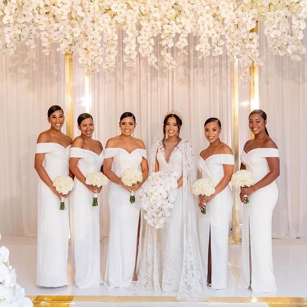 2021 white off the shoulder satin long bridesmaid dresses ruched split sweep train wedding guest maid of honor dresses, White;pink
2021 white off the shoulder satin long bridesmaid dresses ruched split sweep train wedding guest maid of honor dresses, White;pink