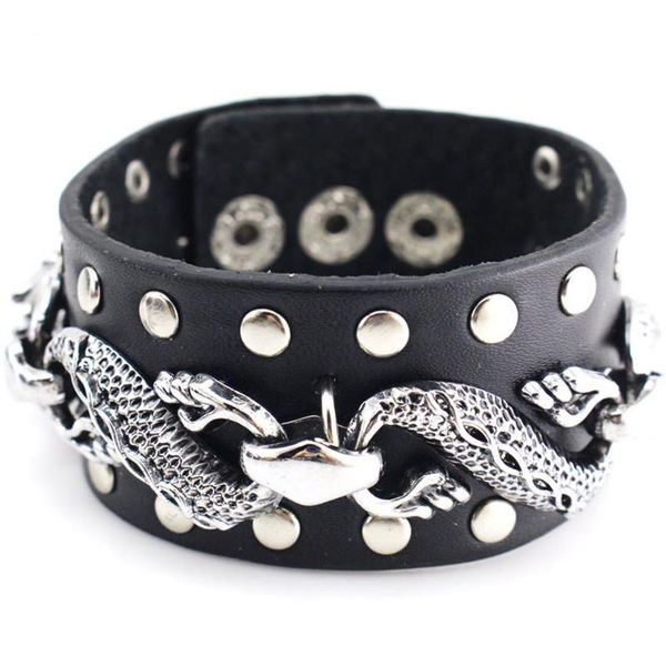 Black Dragon Leather Bracelet Fashion Punk Bracelet Men's Casual Vintage Jewelry 2021, Golden;silver
Black Dragon Leather Bracelet Fashion Punk Bracelet Men's Casual Vintage Jewelry 2021, Golden;silver