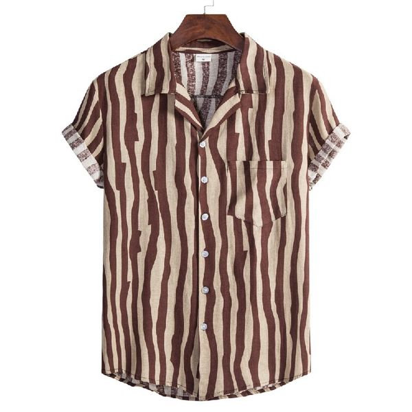 mens irregular striped shirt short sleeve pocket wide waist shirt homme summer beach turn down collar top, White;black
mens irregular striped shirt short sleeve pocket wide waist shirt homme summer beach turn down collar top, White;black