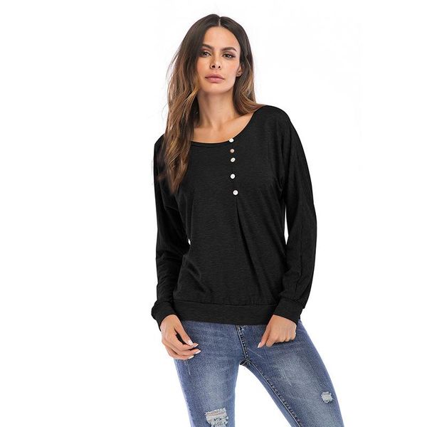 europan american shirts for women spring casual loose versatile button black woman tshirts o-neck long sleeve for women, White
europan american shirts for women spring casual loose versatile button black woman tshirts o-neck long sleeve for women, White