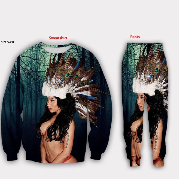 new men women's sportwear track suits print nicki minaj crewneck sweatshirt/jogger pantstracksuits s06, Gray
new men women's sportwear track suits print nicki minaj crewneck sweatshirt/jogger pantstracksuits s06, Gray