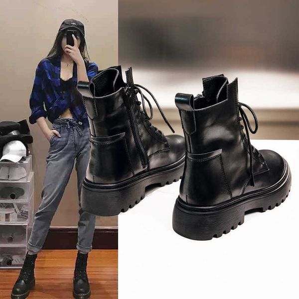 spring children 2021 new leather motorcycle winter short boots british style plush thick soled martin women's boots, Black
spring children 2021 new leather motorcycle winter short boots british style plush thick soled martin women's boots, Black